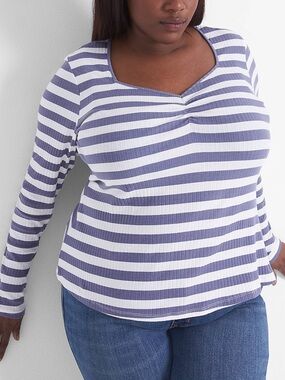 Classic Sweetheart-Neck Ribbed Tee 14/16